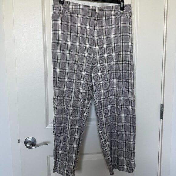 Ava & Viv Gray Plaid Stretch Work Trousers – Size 22 – Mid-Rise - Picture 1 of 3